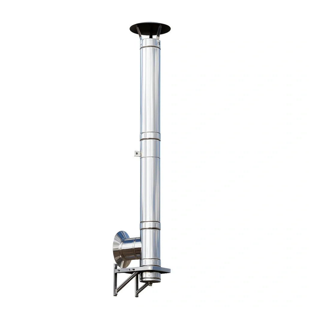 Instalare cos de fum inox cazan lemn peleti carbune